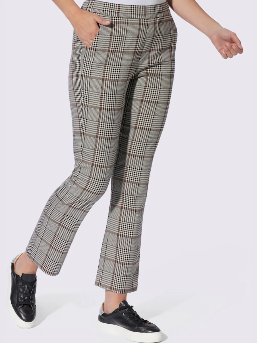 Pantalon motif carreaux prince de galles classique