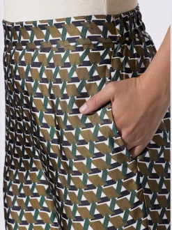 Pantalon à motif graphique avec ceinture élastique et poches latérales