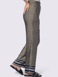 Pantalon à motif graphique avec ceinture élastique et poches latérales