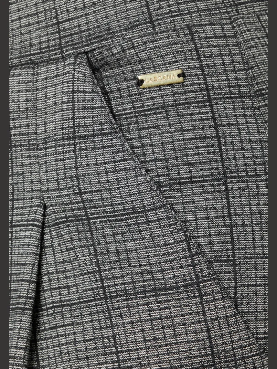 Pantalon à motifs à jambes larges et taille haute