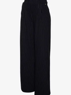 Pantalon à motifs à jambes larges et taille haute