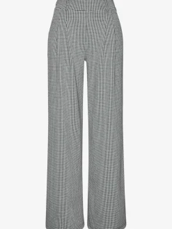 Pantalon à motifs à jambes larges et taille haute