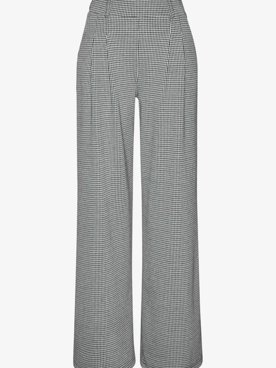Pantalon à motifs à jambes larges et taille haute
