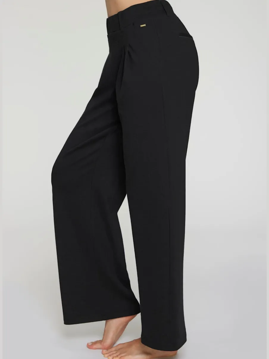 Pantalon à motifs à jambes larges et taille haute