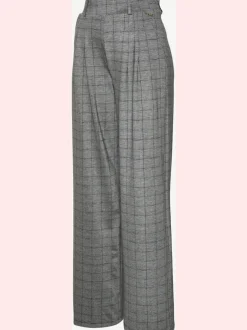 Pantalon à motifs à jambes larges et taille haute