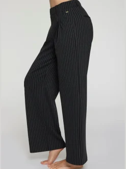 Pantalon à motifs à jambes larges et taille haute