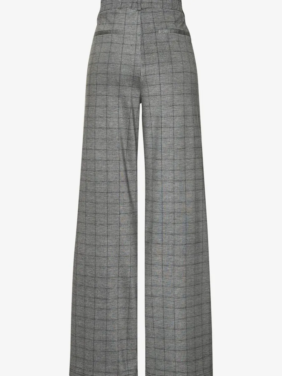 Pantalon à motifs à jambes larges et taille haute