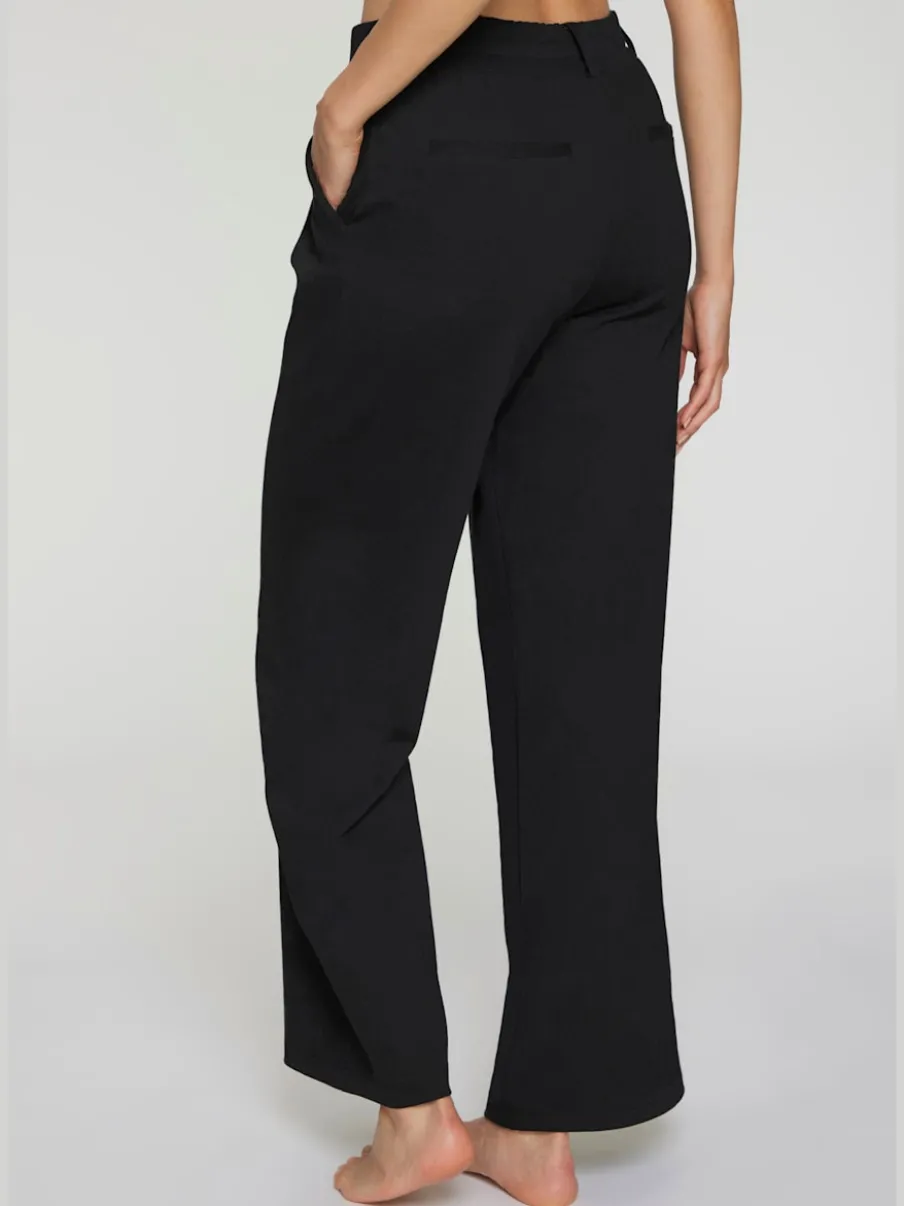 Pantalon à motifs à jambes larges et taille haute
