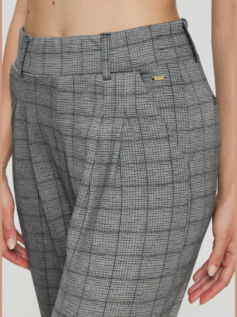 Pantalon à motifs à jambes larges et taille haute
