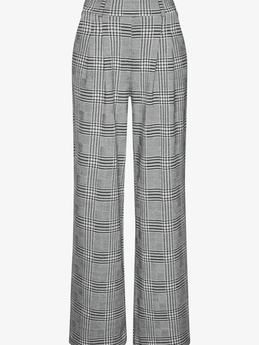 Pantalon à motifs à jambes larges et taille haute