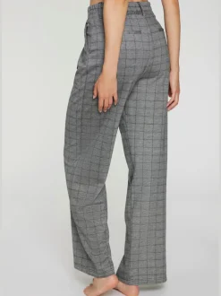 Pantalon à motifs à jambes larges et taille haute
