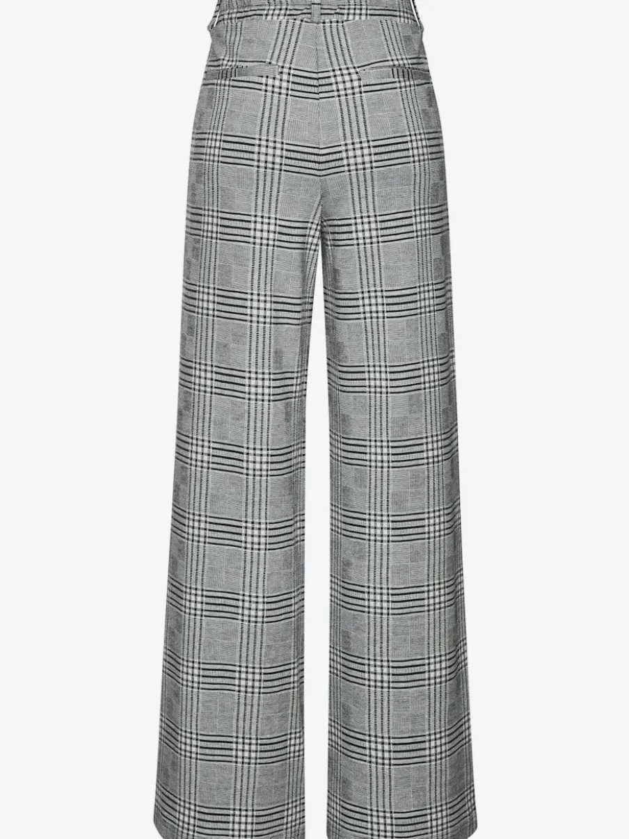 Pantalon à motifs à jambes larges et taille haute