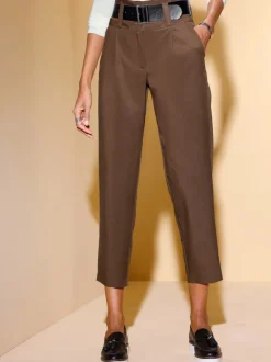 Pantalon paperbag avec ceinture et poches latérales
