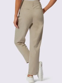 Pantalon paperbag en lyocell avec ourlet à revers fixe