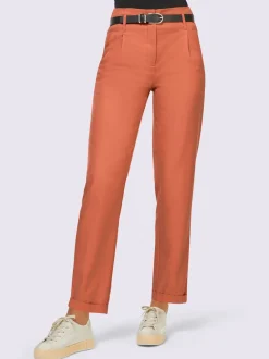 Pantalon paperbag en lyocell avec ourlet à revers fixe