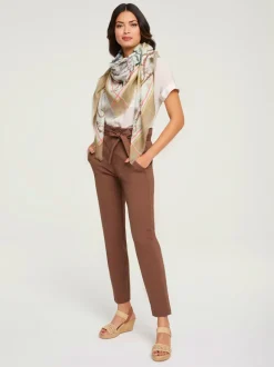 Pantalon paperbag fluide avec poches latérales confortables