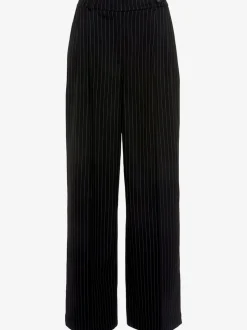 Pantalon à pinces avec plis repassés et poches fendues