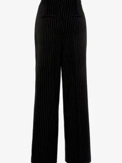 Pantalon à pinces avec plis repassés et poches fendues