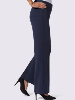 Pantalon à plis repassés avec jambes larges et ceinture gainante