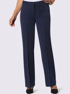 Pantalon à plis repassés avec jambes larges et ceinture gainante