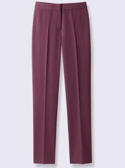 Pantalon à plis repassés avec jambes larges et ceinture gainante