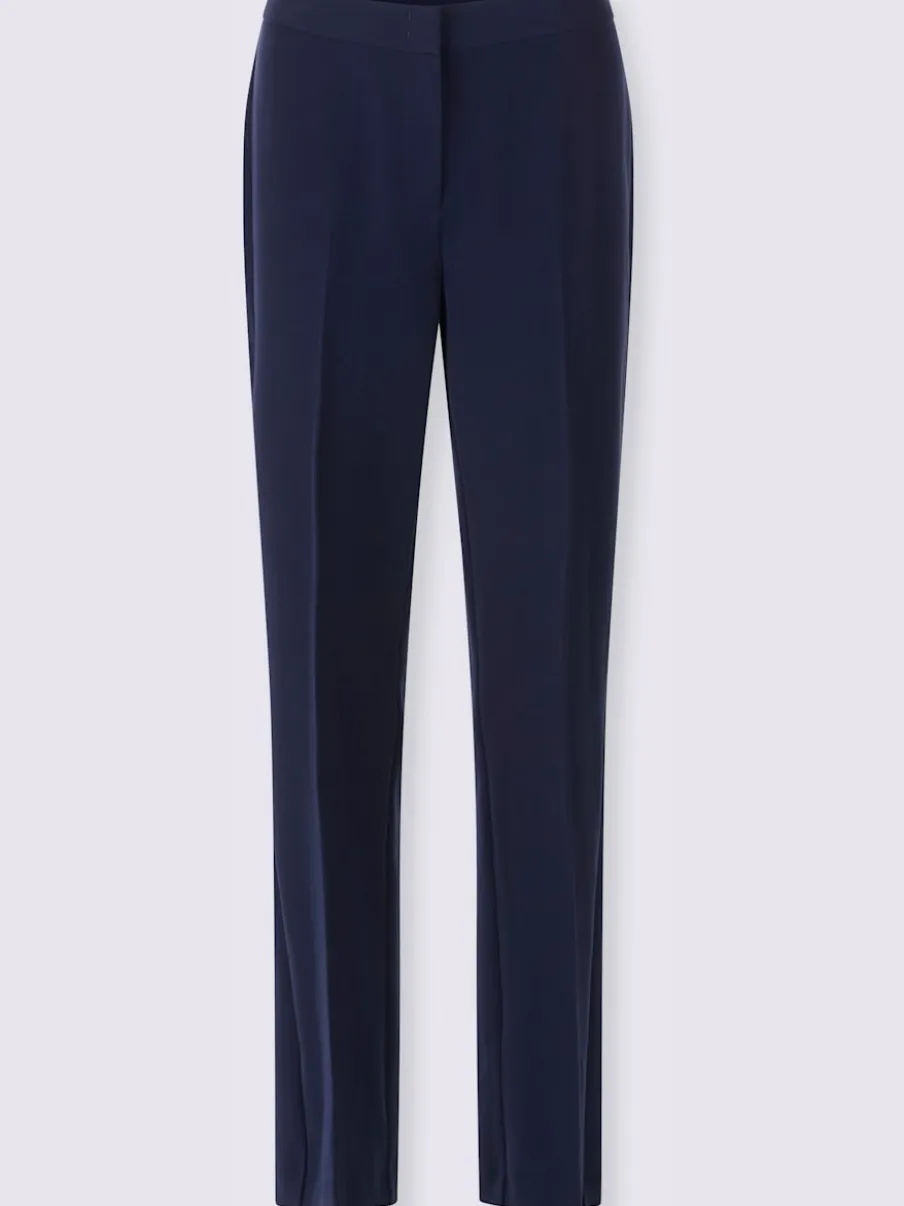 Pantalon à plis repassés avec jambes larges et ceinture gainante