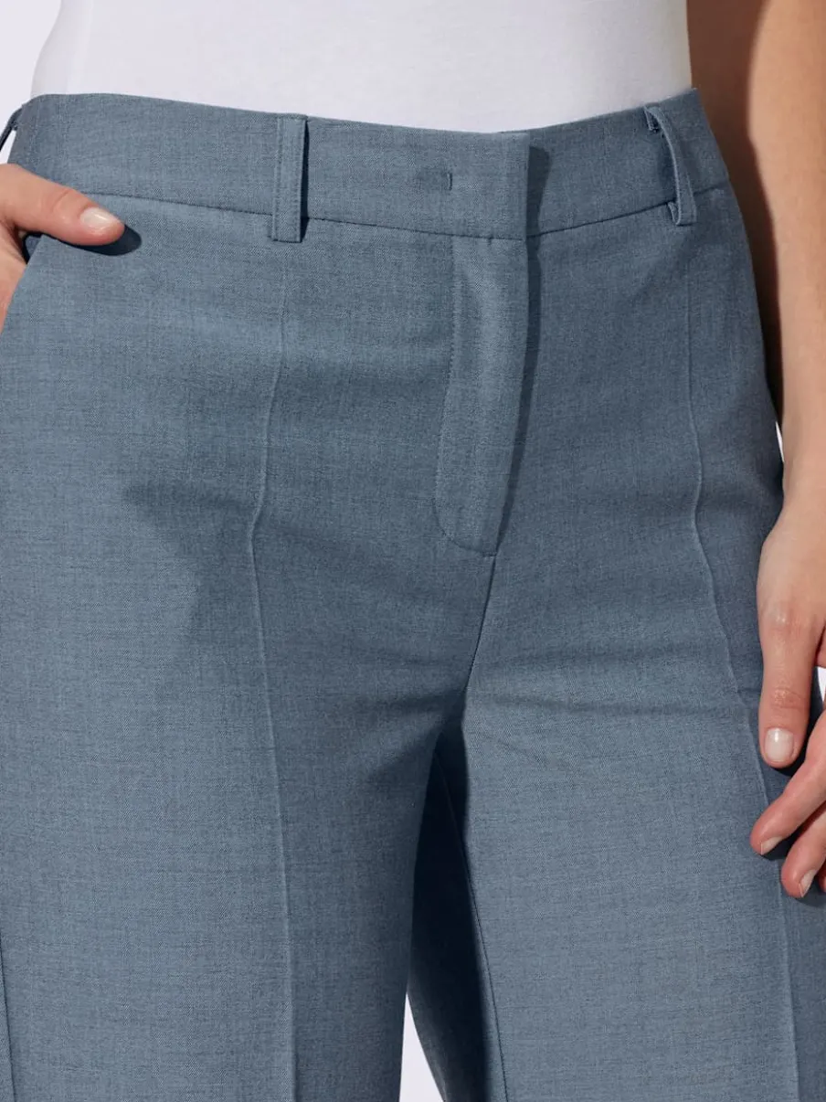 Pantalon plissé plis repassés, effet affinant