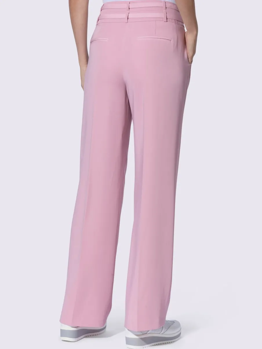 Pantalon plissé à taille haute avec double ceinture et poches