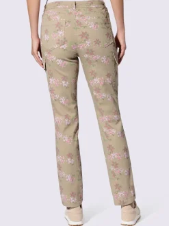 Pantalon à poches cargo avec imprimé floral subtile