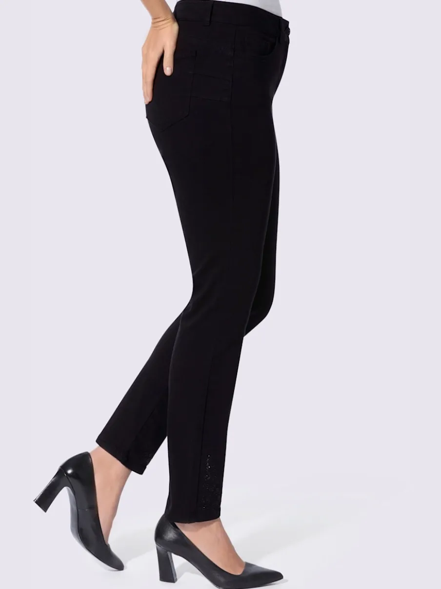 Pantalon 5 poches petites pierres brillantes fantaisie