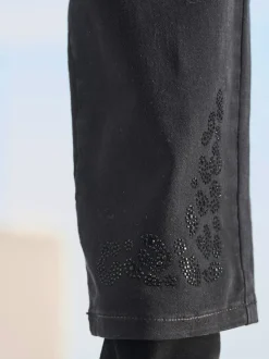 Pantalon 5 poches petites pierres brillantes fantaisie