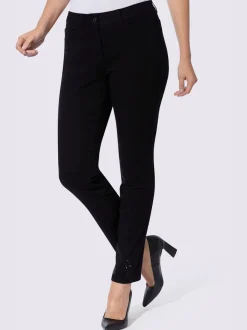 Pantalon 5 poches petites pierres brillantes fantaisie