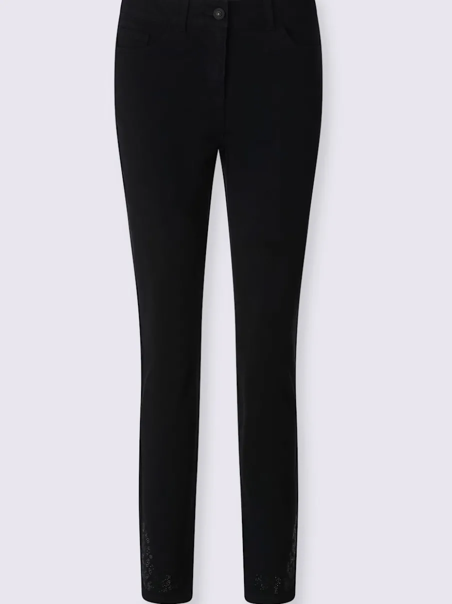 Pantalon 5 poches petites pierres brillantes fantaisie