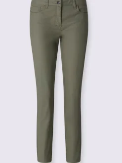 Pantalon 5 poches revêtement brillant