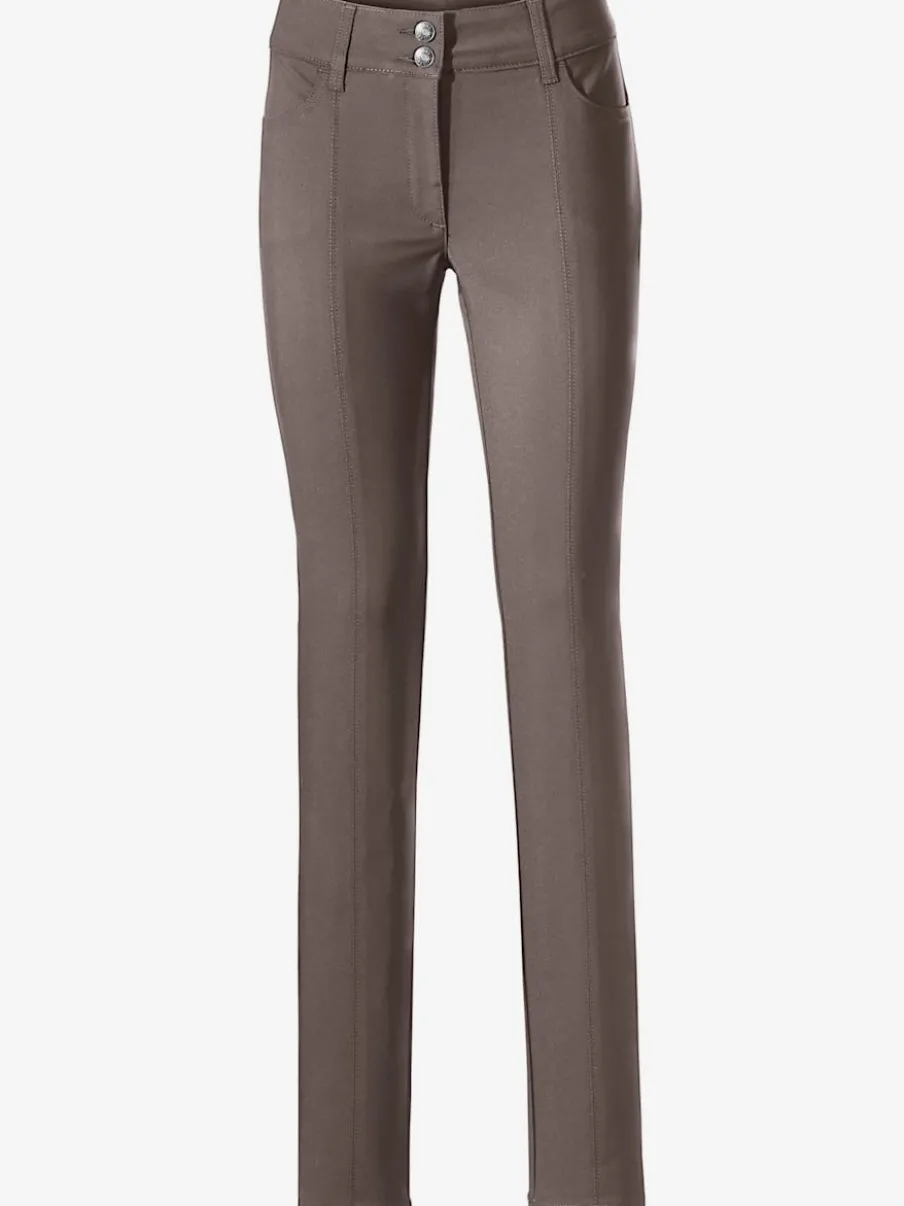 Pantalons ajustés à effet ventre plat avec poches