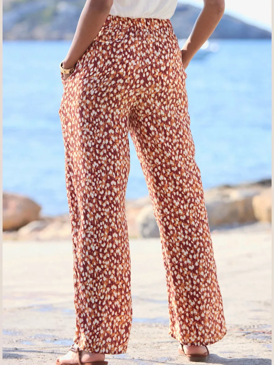 Pantalons avec ceinture élastique et poches latérales