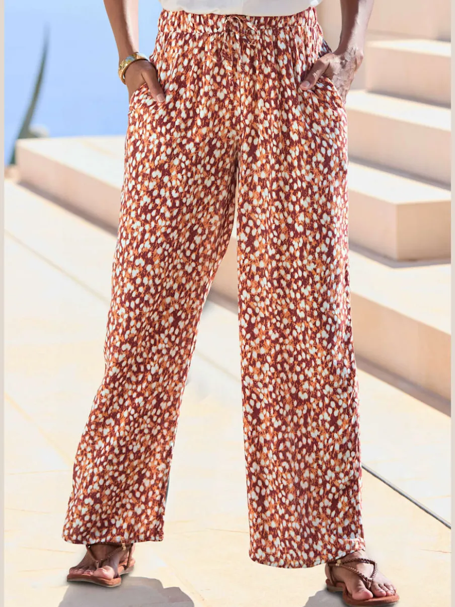 Pantalons avec ceinture élastique et poches latérales