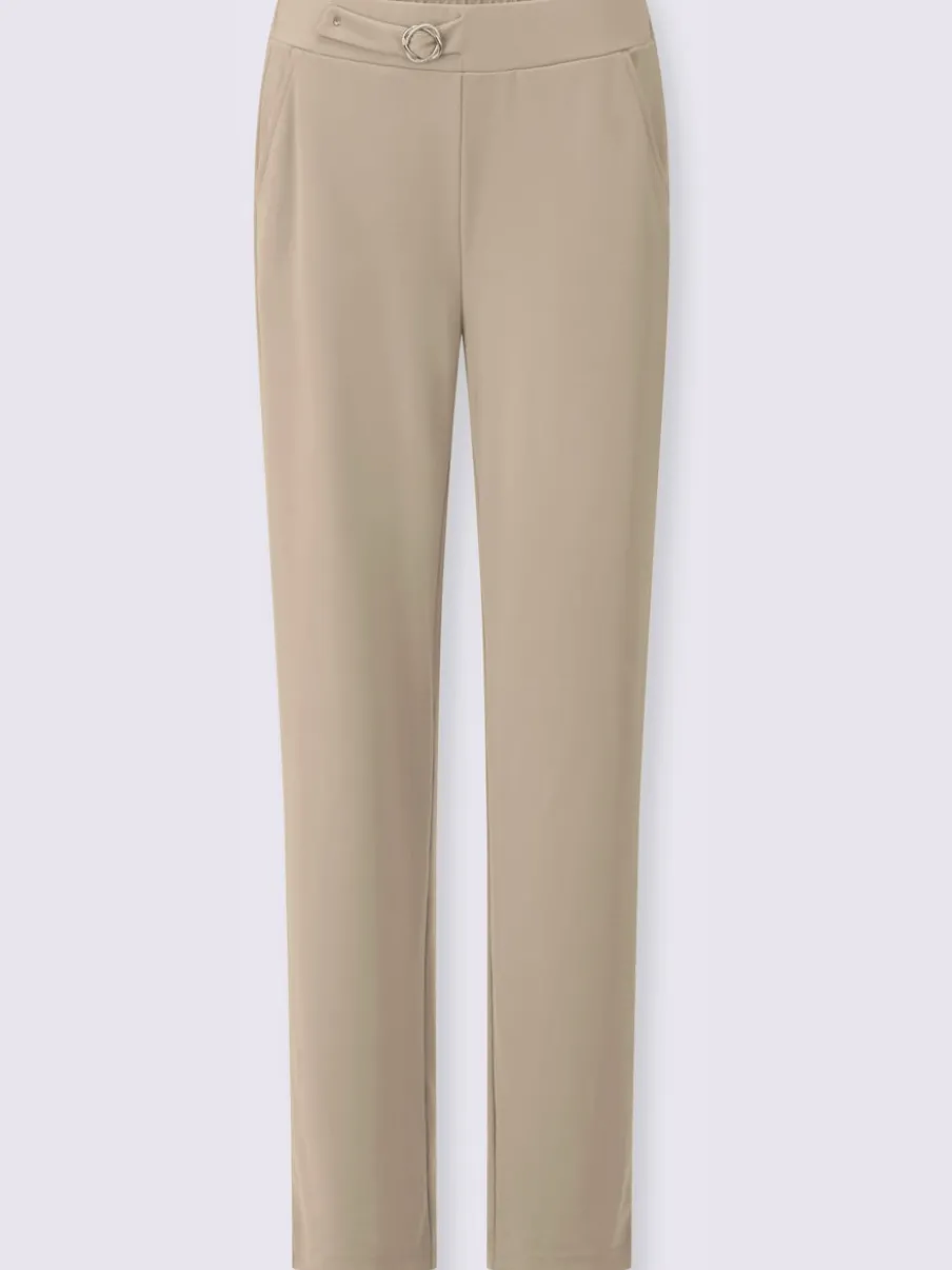 Pantalons à boucle décorative avec poches et élasticité
