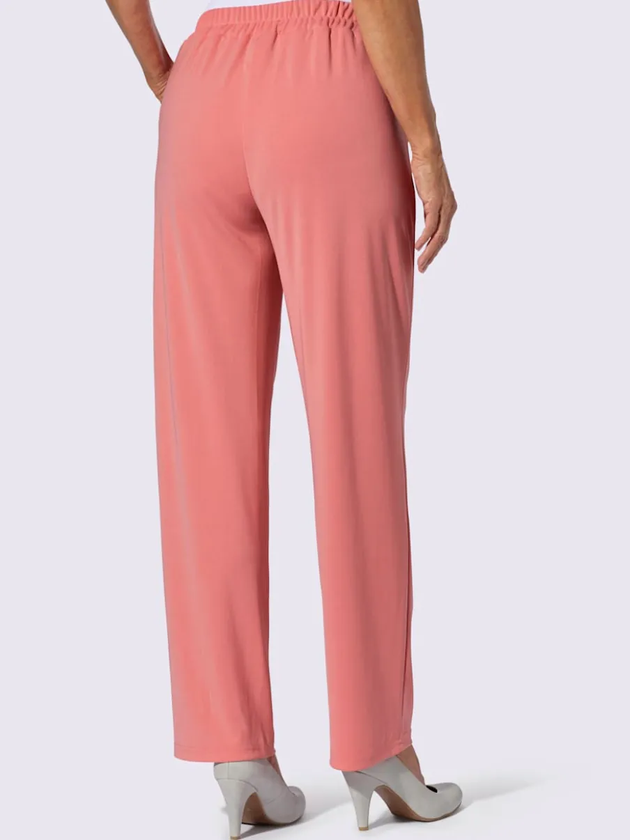 Pantalons à boucle décorative avec poches et élasticité