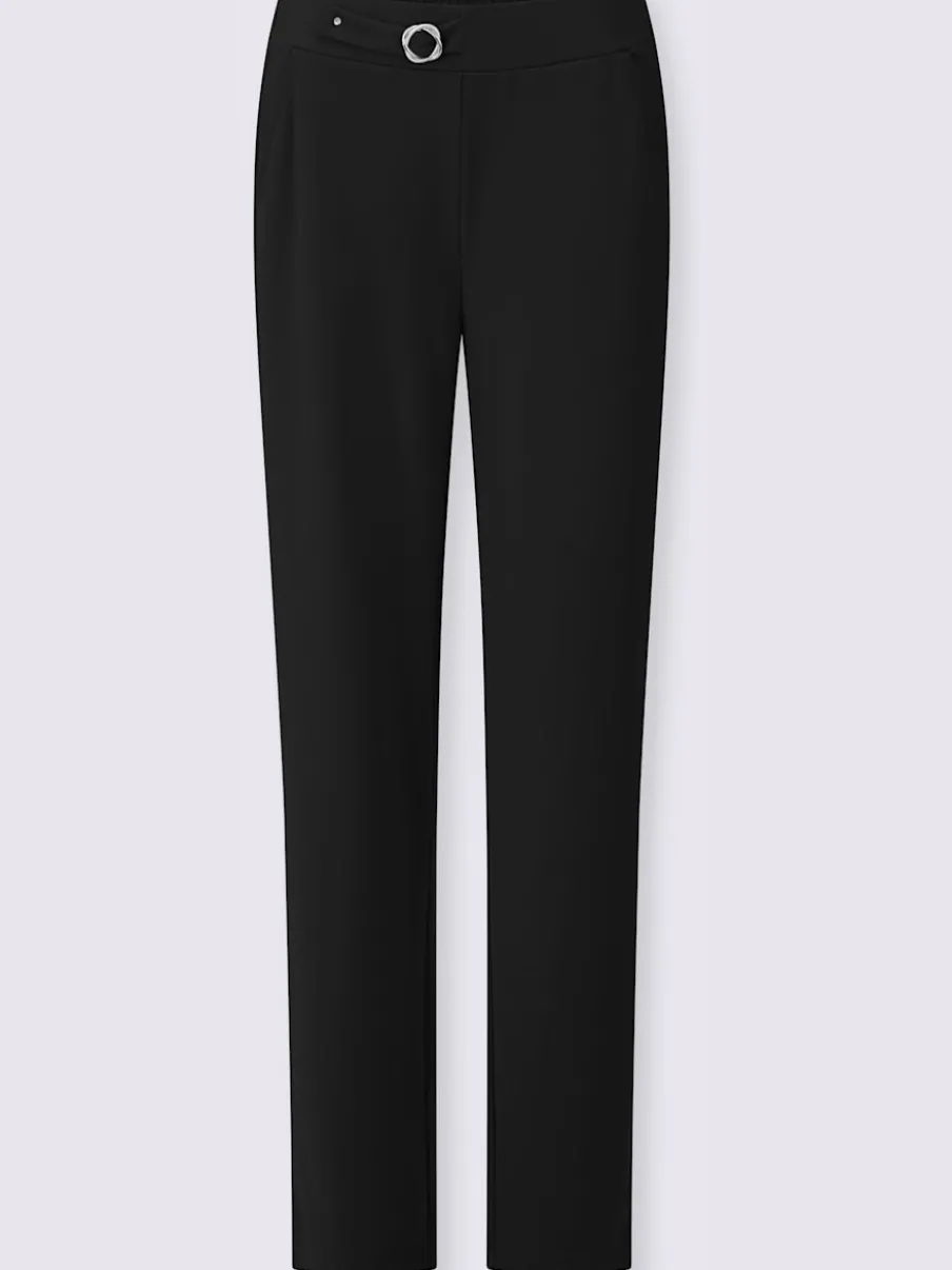 Pantalons à boucle décorative avec poches et élasticité