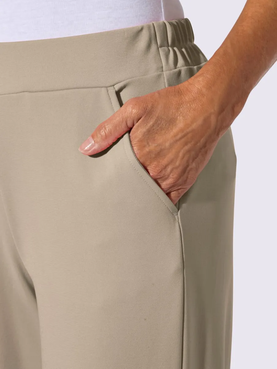 Pantalons à boucle décorative avec poches et élasticité