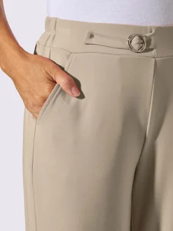 Pantalons à boucle décorative avec poches et élasticité
