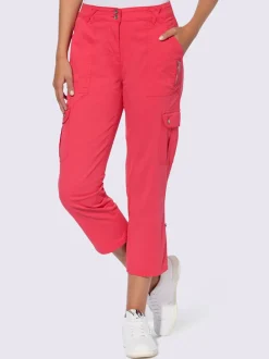 Pantalons cargo en coton coupe raccourcie avec poches