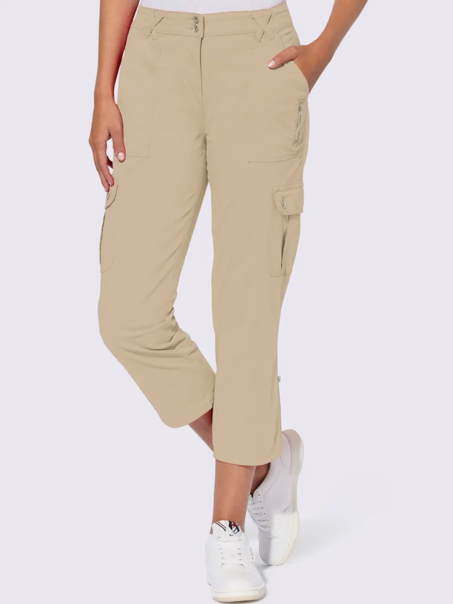 Pantalons cargo en coton coupe raccourcie avec poches