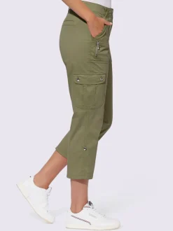 Pantalons cargo en coton coupe raccourcie avec poches