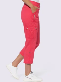 Pantalons cargo en coton coupe raccourcie avec poches