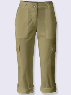 Pantalons cargo en coton coupe raccourcie avec poches