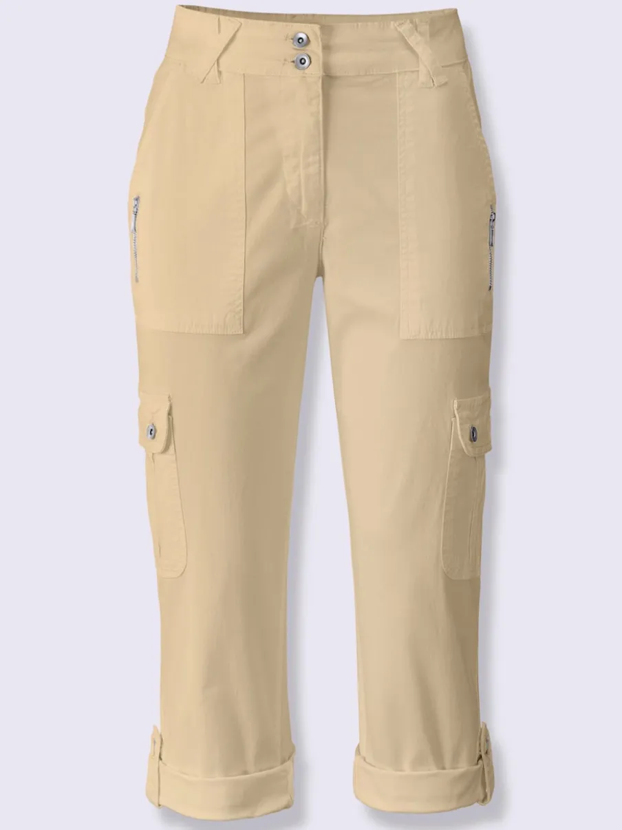 Pantalons cargo en coton coupe raccourcie avec poches