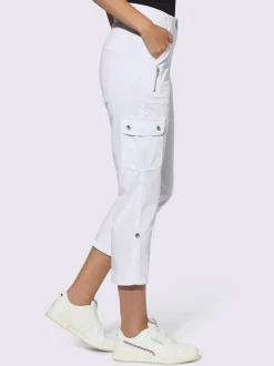 Pantalons cargo en coton coupe raccourcie avec poches