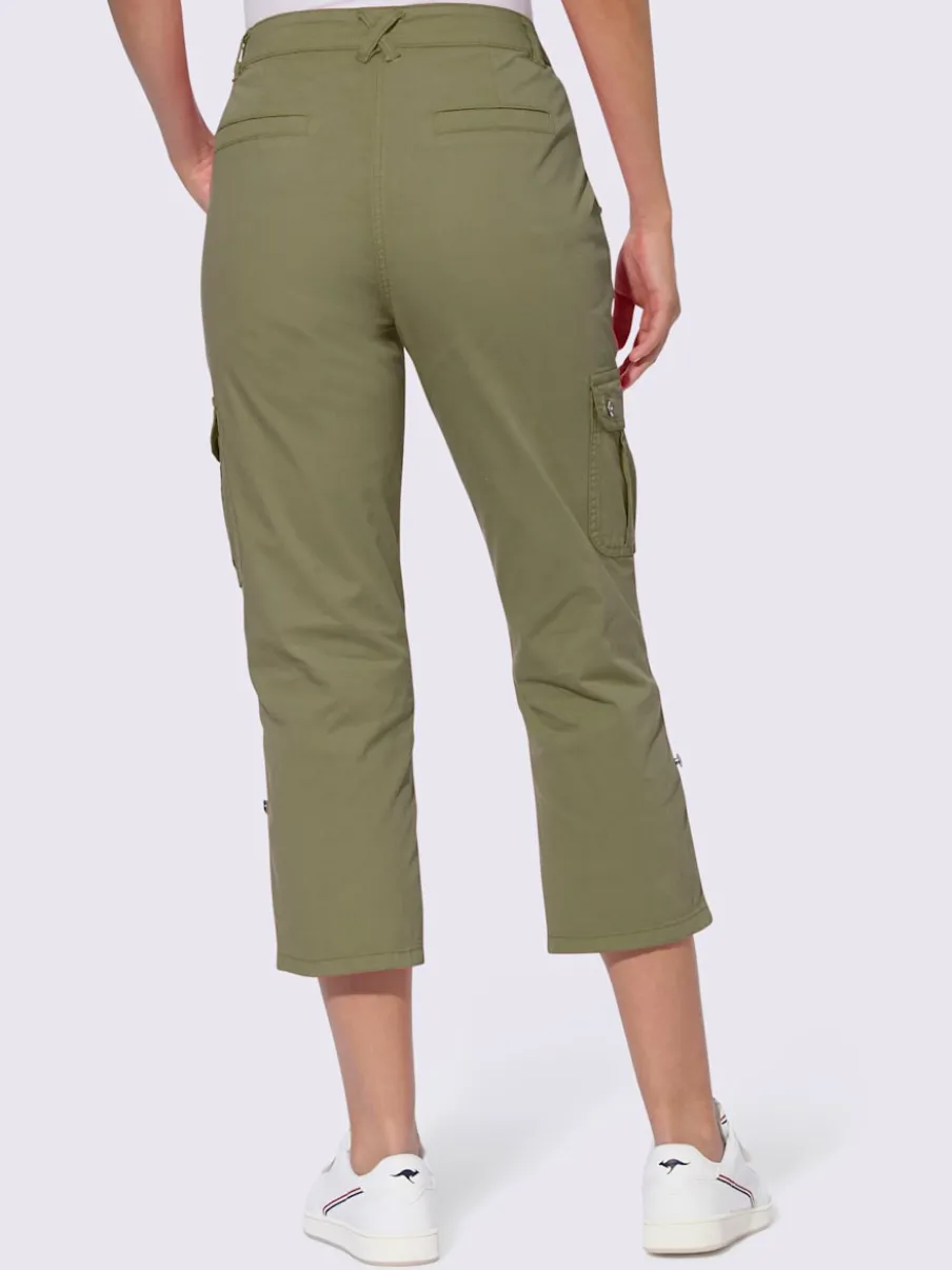 Pantalons cargo en coton coupe raccourcie avec poches